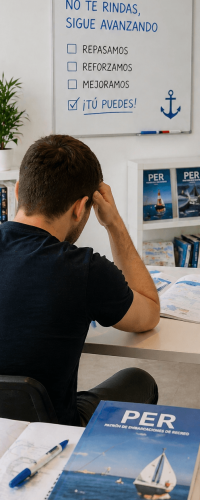 alumno repasando el curso PER en Madrid tras no aprobar a la primera